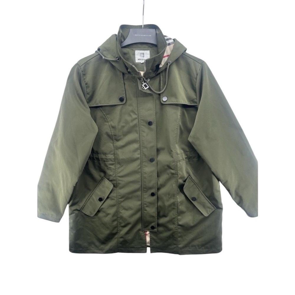 MOCOTONO olive green‎ hooded jacket Size Large